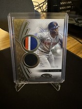 Francisco Lindor Topps Tier One Dual Relic Card /25 METS Four Color