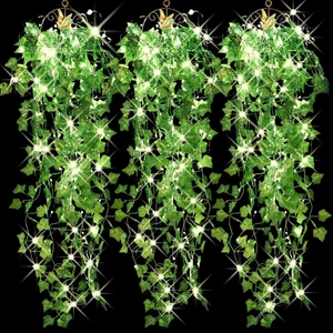5PCS Artificial Ivy Fake Garland Vines with 100 LEDS String Lights Hanging Plant - Picture 1 of 16
