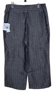 NEW Jones New York Linen Cropped B&W Patterned Pants Sz 14 - Picture 1 of 12