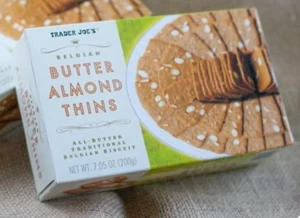 Trader Joe's 7.05 oz BUTTER ALMOND THINS Belgian Cookies Biscuits * BB 10/2025 * - Picture 1 of 3