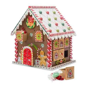 HEARTHSONG Wooden Gingerbread Christmas Advent Calendar House 24 Drawers - Picture 1 of 5