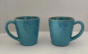 2 tazze Starbucks blu acqua terracotta bordo fossetta increspata coppa Portogallo turchese - Foto 1 di 6