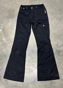 Vintage Made In Canada Low Rise Flared Silver Nylon Pants - Picture 1 of 5