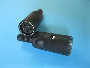 60 pcs Standard DIN Jack 4 Pin Female Connector with Plastic Handle New - Picture 1 of 1