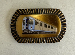 VTG Railroad Belt Buckle PATH Port Authority Trans Hudson Train Car 1990s NY NJ - Picture 1 of 4