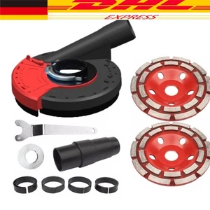 2x Diamantschleiftopf 125 Premium Estrich Beton + Absaughaube f. Winkelschleifer - Bild 1 von 10