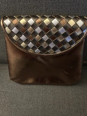 Bolsa tiracolo Morris Moskowitz vintage couro bronze nova sem etiquetas - Imagem 1 de 4