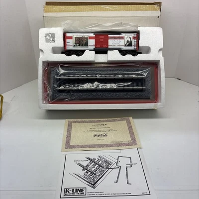 K-Line O Gauge K641-5105 1st Serving of Coca-Cola Box Car w/ Display Base 1997 - Image 1 of 3