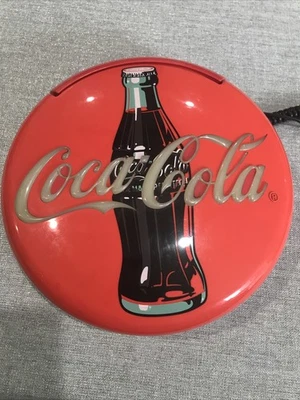 1995 Coca Cola 12 Inch Round Red Sign And Telephone - Image 1 of 4