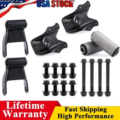 Rear Leaf Spring Shackle Bracket Pair Hanger Kit for Ford F150 F250 F350 Bronco Foto 1 de 4