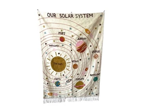 Handwoven Wool Solar System Tapestry| Solar System Wall Hanging for Kids - Picture 1 of 5