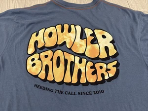 Howler Brothers T Shirt Mens Large Blue Wave tie dye letters Short Sleeve - Picture 1 of 11