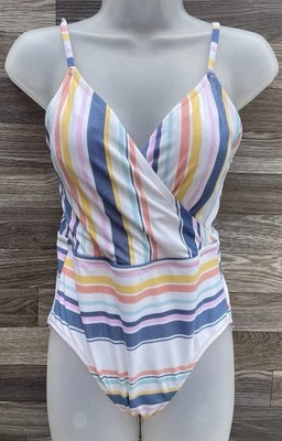Traje de baño Sperry Top araña náutico a rayas de una pieza talla mediana forrado tazas Foto 1 de 4