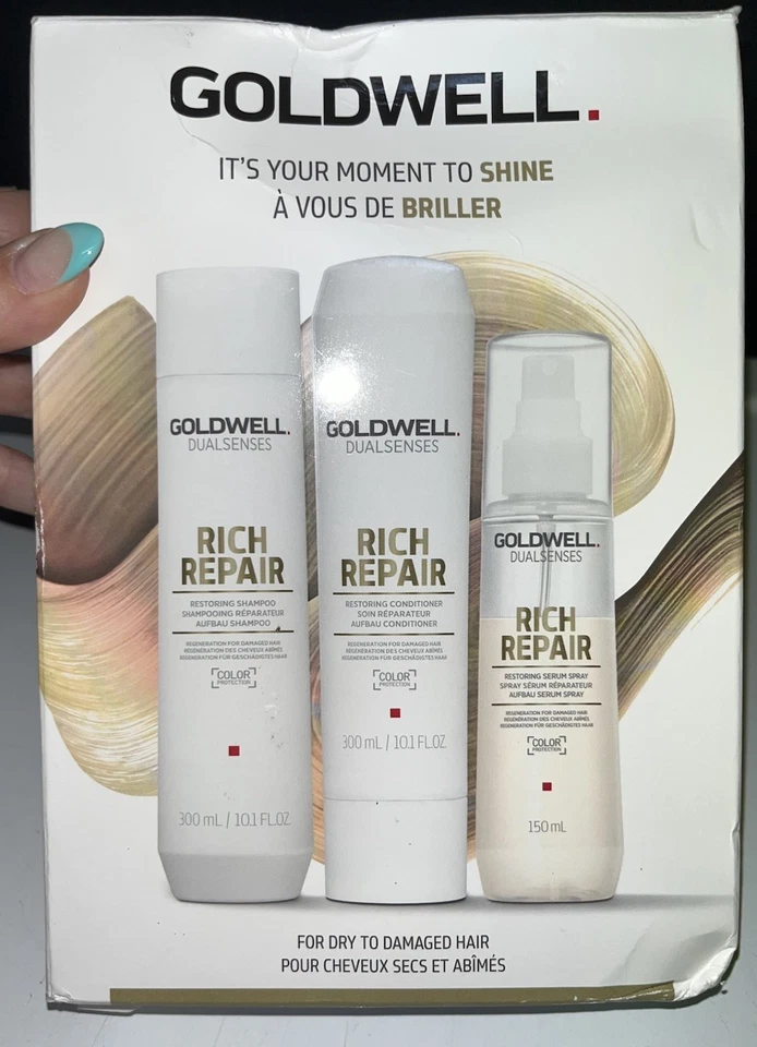 Champú Goldwell DualSenses Rich Repair + Acondicionador + Suero Spray 10.1 OZ Trío Foto 1 de 4