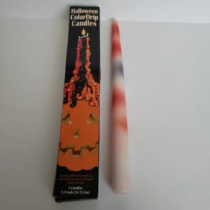 Farbige Tropfkerzen 9 1/2" Halloween tropft rot schwarz orange - nur 1 Kerze - Bild 1 von 5