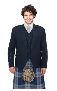 8 Yard 16 Unzen schwerer Wollkilt in DISTELBLAU Tartan von Glenisla Kiltmakers - Bild 1 von 6