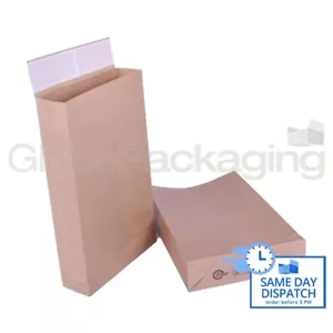 20 x ECO-FRIENDLY KRAFT POSTAL PAPER MAILING BAGS 190x300x50mm (7x12x2") PARCELS - Picture 1 of 6