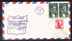 Cubierta de vuelo de Portland a Chicago 1960 Ruta 1 correo aéreo EE. UU. - Imagen 1 de 2
