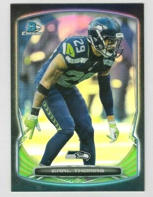 EARL THOMAS 2014 TOPPS BOWMAN CHROME REFRACTOR SP INSERT CARD #'D 137/299!! - Image 1 of 2
