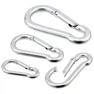 Moschettone acciaio inox V4A A4 inox moschettone gancio a scatto 30-140 mm - Foto 1 di 25