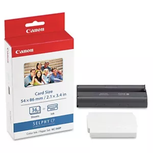 Canon KC-36IP Color Ink & Paper Set, 36 Sheets for Selphy CARD SIZE OVERSTOCK - Picture 1 of 2