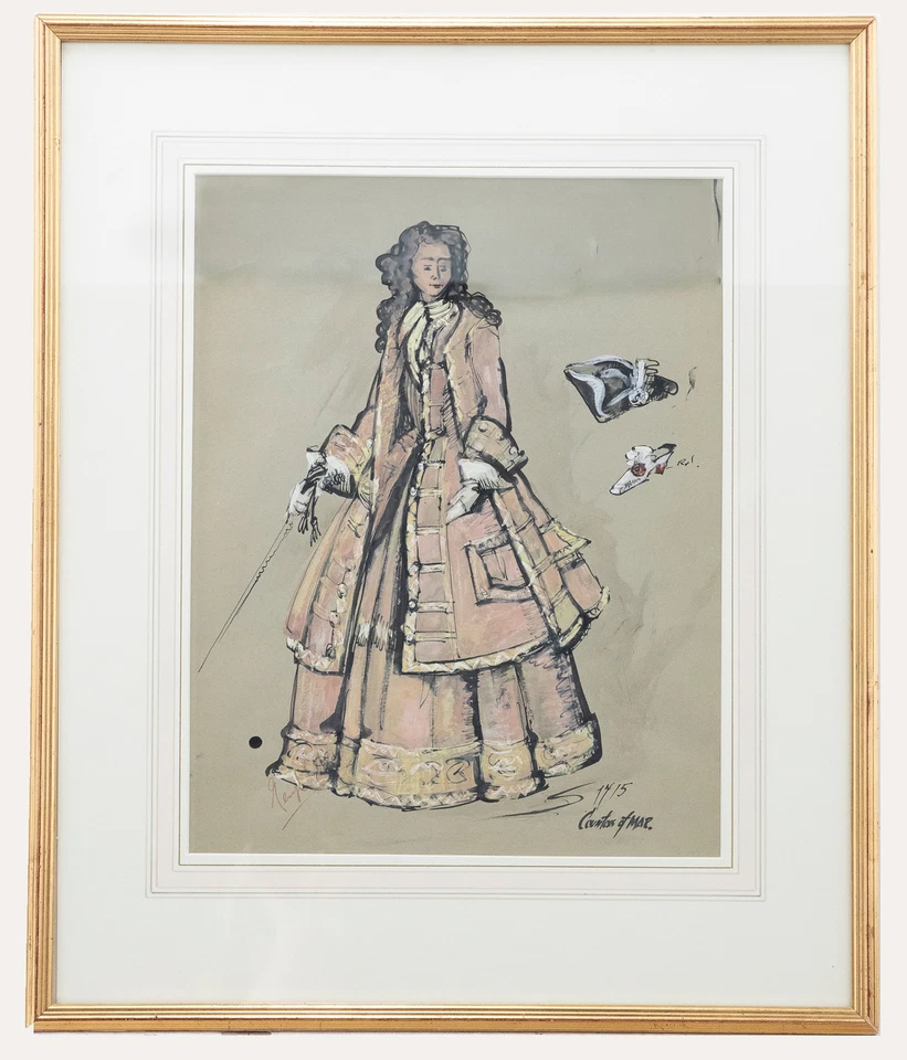 Gouache del siglo XX - Frances Erskine condesa Marr Foto 1 de 4