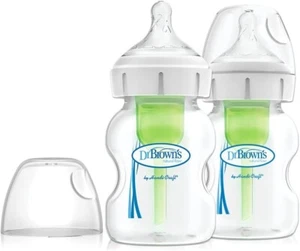 Options Plus with Level 1 Teat Wide Neck Feeding Bottle 2 Pack 150 ml - Picture 1 of 6