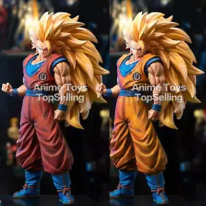 Statua 11,8 pollici/30 cm anime Dragon Ball Z figura SSJ3 Goku figura PVC Super Saiyan - Foto 1 di 8