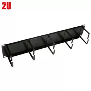 2U 19" Horizontal Rack Mount Cable Management Panel Unit 3.5x19" Metal Rings - Picture 1 of 3