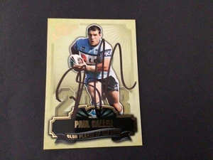 Paul Gallen Cronulla Sharks Signed 2009 Nrl Trading Card NSW Captain Aust - Picture 1 of 1