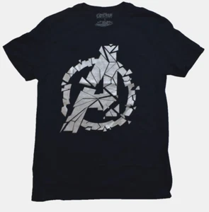 Marvel Mens Avengers Endgame Shatter Logo Black Shirt New Small - Picture 1 of 5