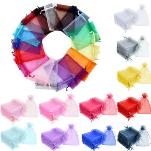 25 50 100 Organza Gift Bags Jewelry Pouches Wedding Favor Party Candy Packing - Picture 1 of 32