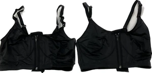 Caromed Post Augmentation Bra Model 2-8124B Womens Size 40 Black 2 Bras - Picture 1 of 12
