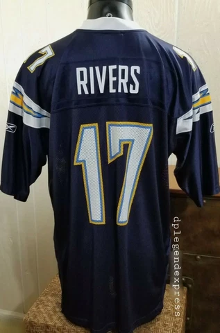 NFL Los Angeles Chargers Football Philip Rivers #17 Reebok Graphic Jersey Sz XL Cover