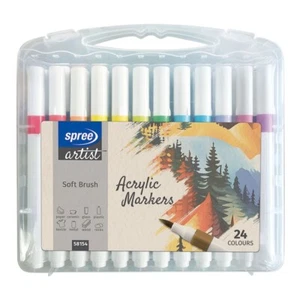 Alcohol Based Acrylic Markers Soft Brush round nib Paint Pens for Custom DIY Art - Picture 1 of 9
