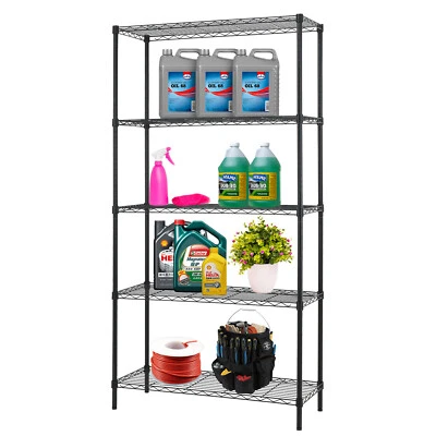 Wire Shelving Unit Commercial Metal Shelf Adjustable Rack, 14Dx36Wx72H, 5-Shelf - Image 1 of 4