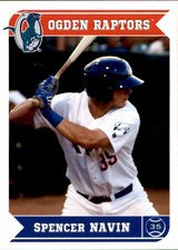 2013 Ogden Raptors Grandstand #21 Spencer Navin Des Moines Iowa IA Baseball Card