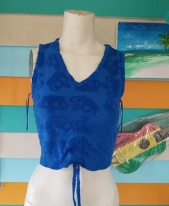 Juicy Couture, Crop Top (XS) Blue Halter Sleeveless Camisa - Picture 1 of 10