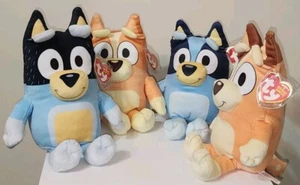 TY Beanie Baby Set BLUEY, BINGO, BANDIT & CHILLI HEELER (6-7 Inch) Dog Plush Toy - Picture 1 of 22