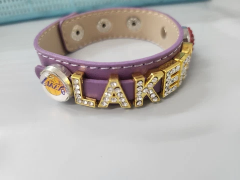 Los Angeles Lakers Rhinestone Bling Basketball Bracelet / Kobe Bryant / Jewelry Cover