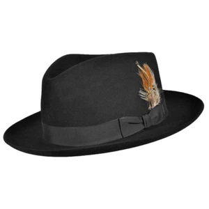 Stetson Chathwm Wool Felt Fedora Black - Picture 1 of 9