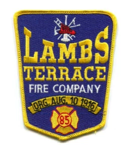 Lambs Terrace Fire Company 85 Patch New Jersey NJ v2 - Picture 1 of 1