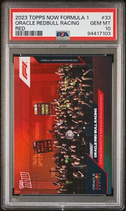 2023 Topps Now Formula 1 Verstappen Red Bull #33 /99 PSA 10 F1 Parallel Red Foil - Picture 1 of 2