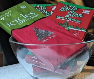 Vintage Icicles Brite Star Silver 18 inch 3000 Strands Total NEW in Box  - Picture 1 of 3