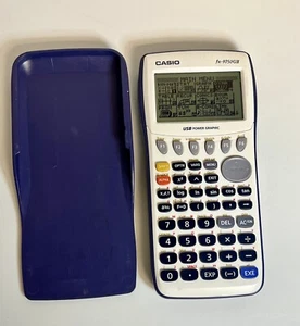 Calculatrice graphique Casio FX-9750GII BLEU/BLANC avec couvercle - TESTÉ AVEC PILES - Photo 1/7