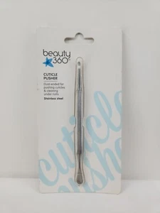 Beauty 360 Deluxe Cuticle Trimmer & Pusher Dual End, Stainless Steel NEW Gift - Picture 1 of 3
