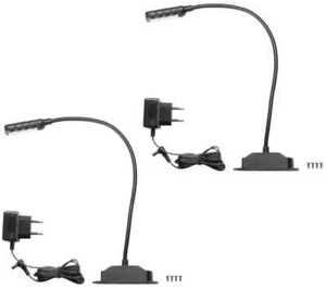 2 x Ultrahelle LED Schwanenhalslampe Leselampe Leuchte Flexilight Sockel & Trafo - Bild 1 von 10