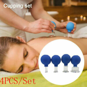 Vacuum Anti Cellulite Massage Set Medical Cupping Therapy Glass Cups For 4 Cups