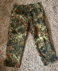 Genuine German Army Bundeswehr Flecktarn Camo Combat Trousers 33w 29l short - Picture 1 of 4