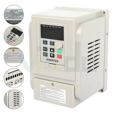 2HP 220V 1.5KW Variable Frequency Drive Inverter VFD Single to 3 Phase Output - Image 1 of 4